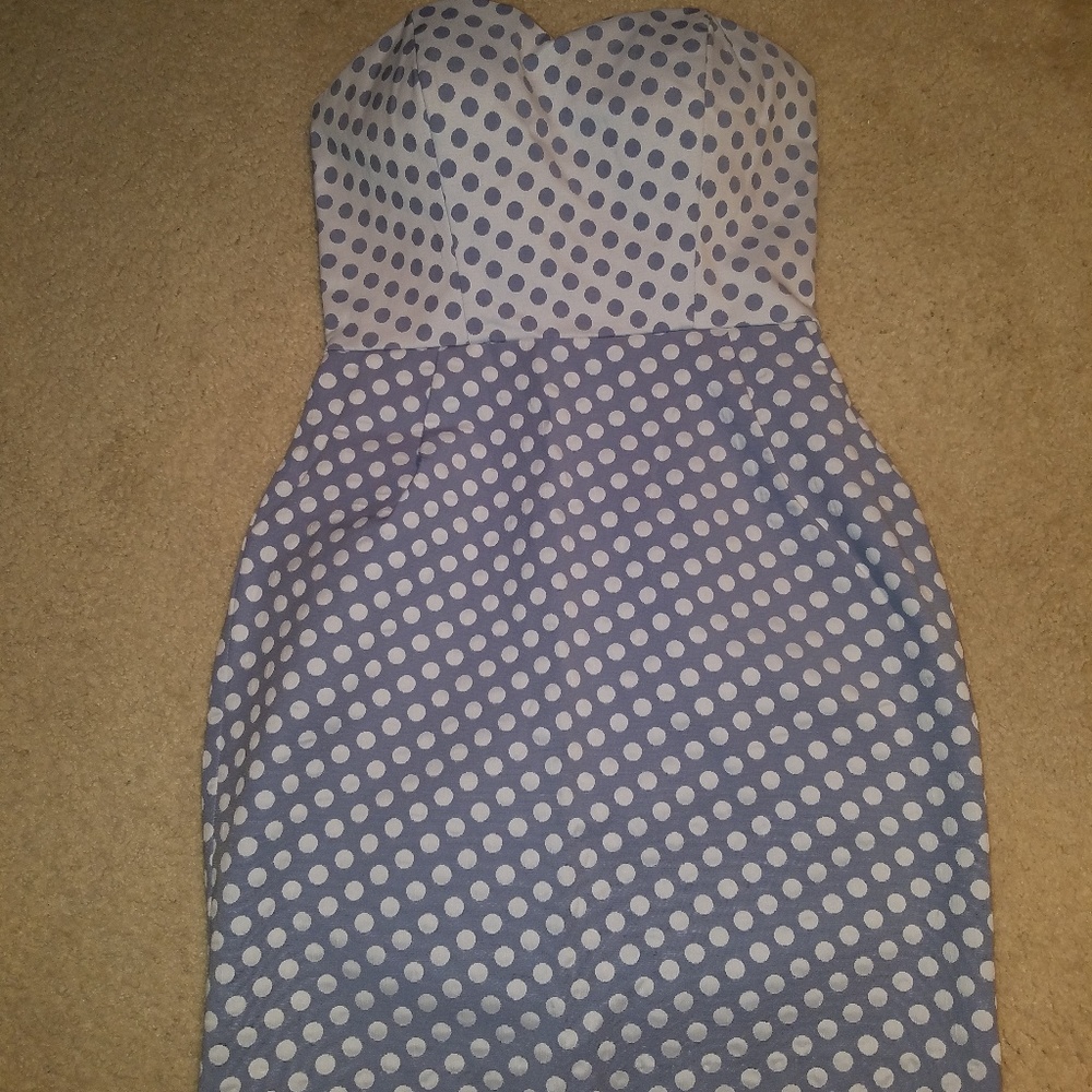 Strapless Polkadot  Dress